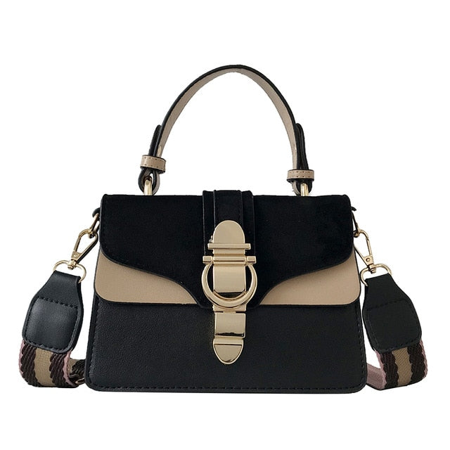 WIDE SHOULDER STRAP SOFT COLOR HANDBAG