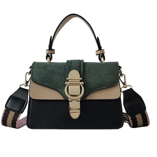 WIDE SHOULDER STRAP SOFT COLOR HANDBAG