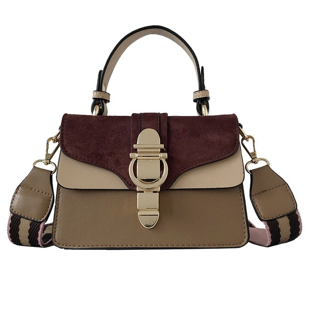 WIDE SHOULDER STRAP SOFT COLOR HANDBAG