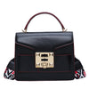 CHIC WHITE DETAILED BLACK LEATHER HANDBAG