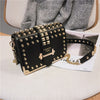 BLACK LEATHER GOLD DETAILED LUXURY BAG