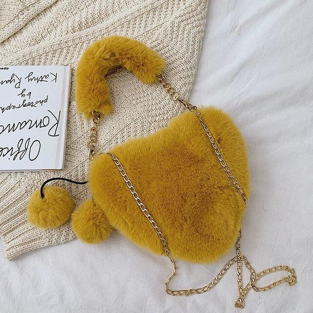 HEART SHAPED FLUFFY BAG