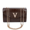 V LETTER DETAILED BLACK BAG