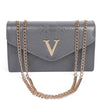 V LETTER DETAILED BLACK BAG