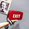 "EXIT" PRINTED SHOULDER BAG