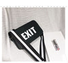 "EXIT" PRINTED SHOULDER BAG