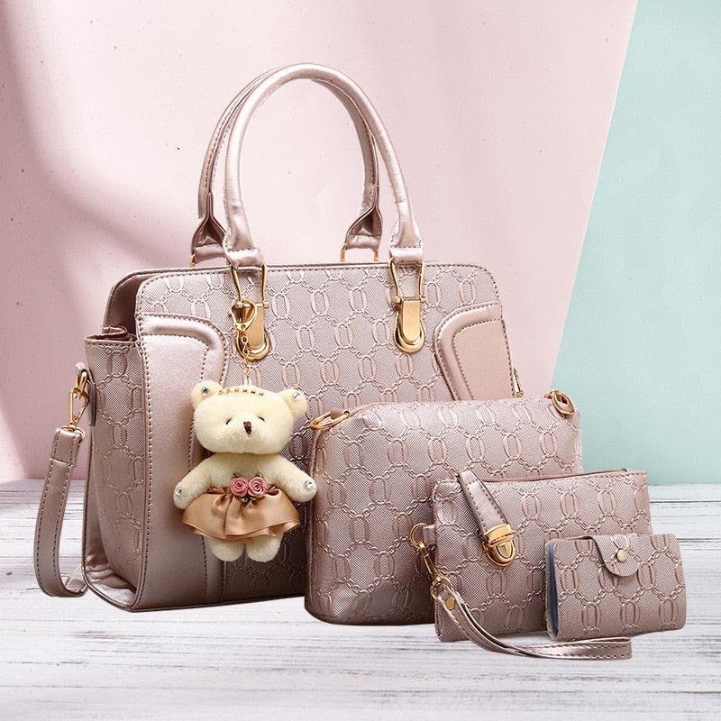 4PCS BEAR KEYCHAIN DETAILED BAG