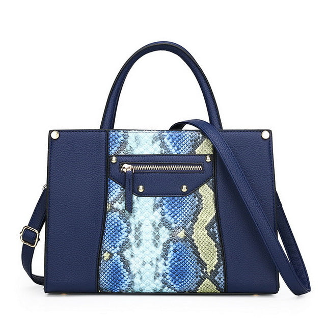 SNAKE SKIN PATTERNED CORAL HANDBAG