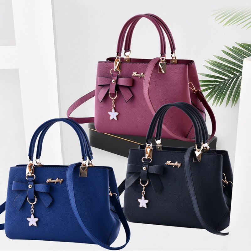 THREE COLOR STAR DETAILED HANDBAG