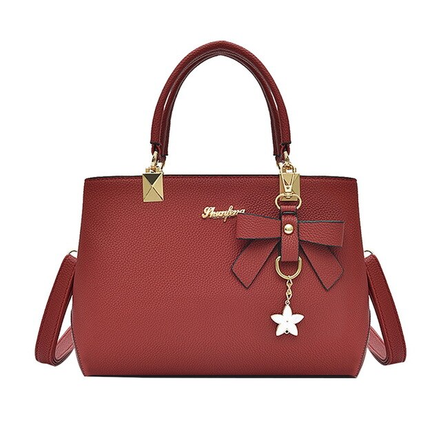 THREE COLOR STAR DETAILED HANDBAG