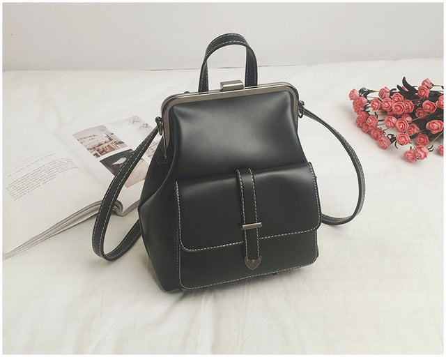 BRWON PU LEATHER BACKPACK