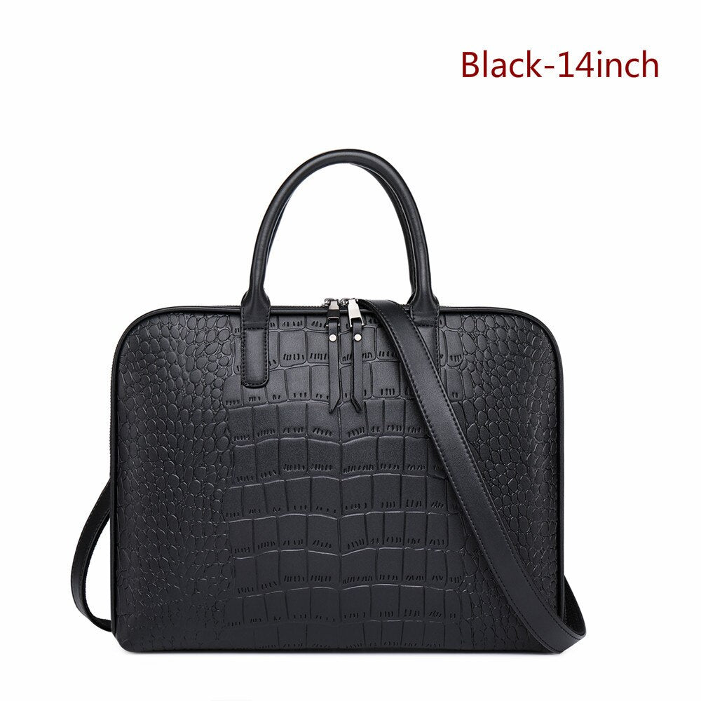 BROWN LEATHER CASUAL BRIEFCASE