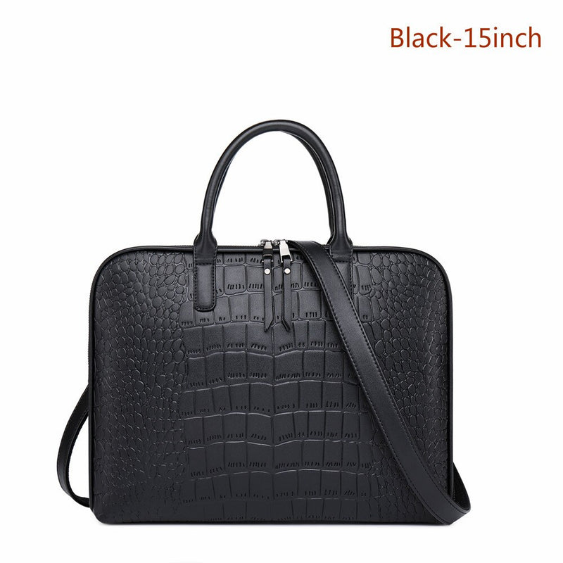 BROWN LEATHER CASUAL BRIEFCASE