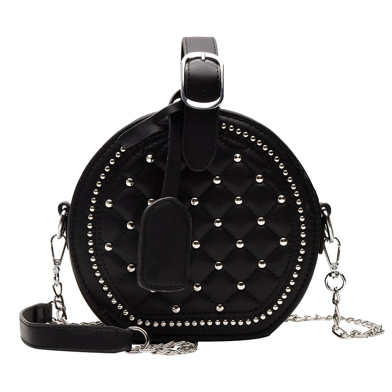 RED BUTTON DETAILED CHAIN HANDLE BAG