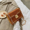 BUTTON DETAILED CHAIN HANDLE SHOULDER BAG