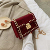BUTTON DETAILED CHAIN HANDLE SHOULDER BAG