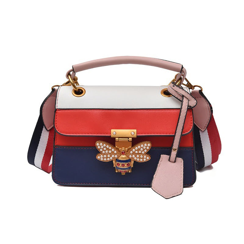 BUTTERFLY DETAILED TWO COLOR CROSSBODY BAG