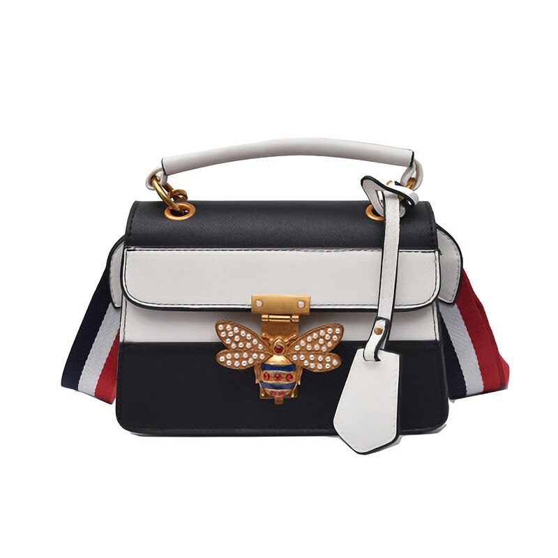 BUTTERFLY DETAILED TWO COLOR CROSSBODY BAG