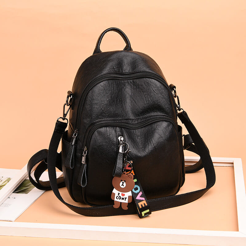 LOOSE BROWN LEATHER BACKPACK