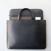 BLACK LEATHER MINIMALIST 13.3INCH BRIEFCASE