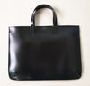 BLACK LEATHER MINIMALIST 13.3INCH BRIEFCASE