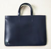 BLACK LEATHER MINIMALIST 13.3INCH BRIEFCASE