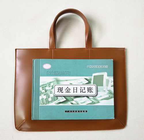 BLACK LEATHER MINIMALIST 13.3INCH BRIEFCASE