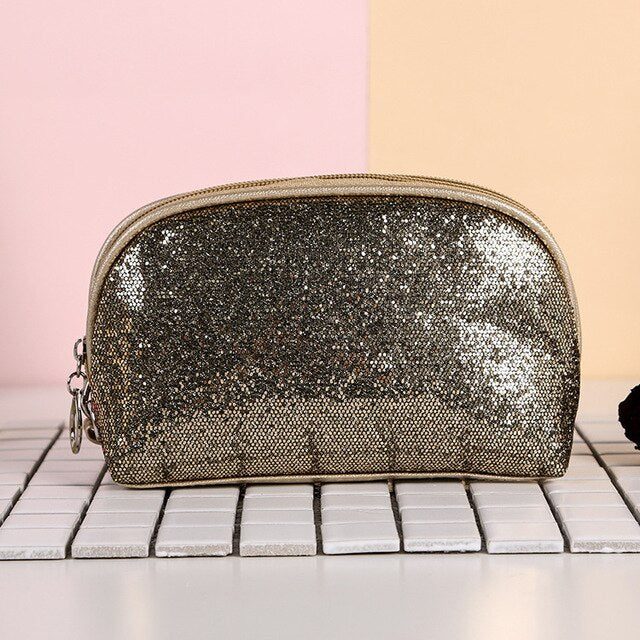 PINK SILVERY COSMETIC BAG