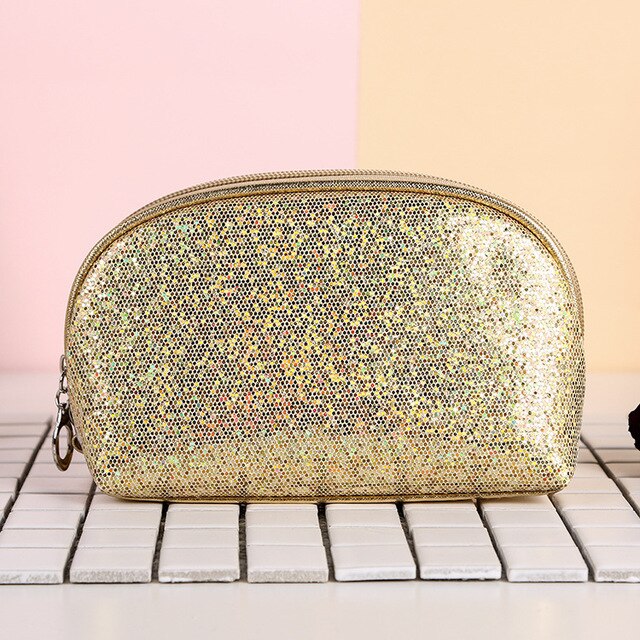 PINK SILVERY COSMETIC BAG