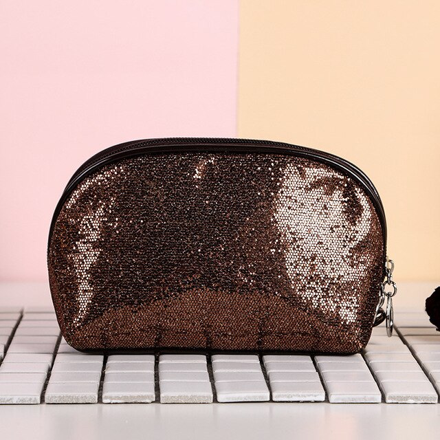 PINK SILVERY COSMETIC BAG