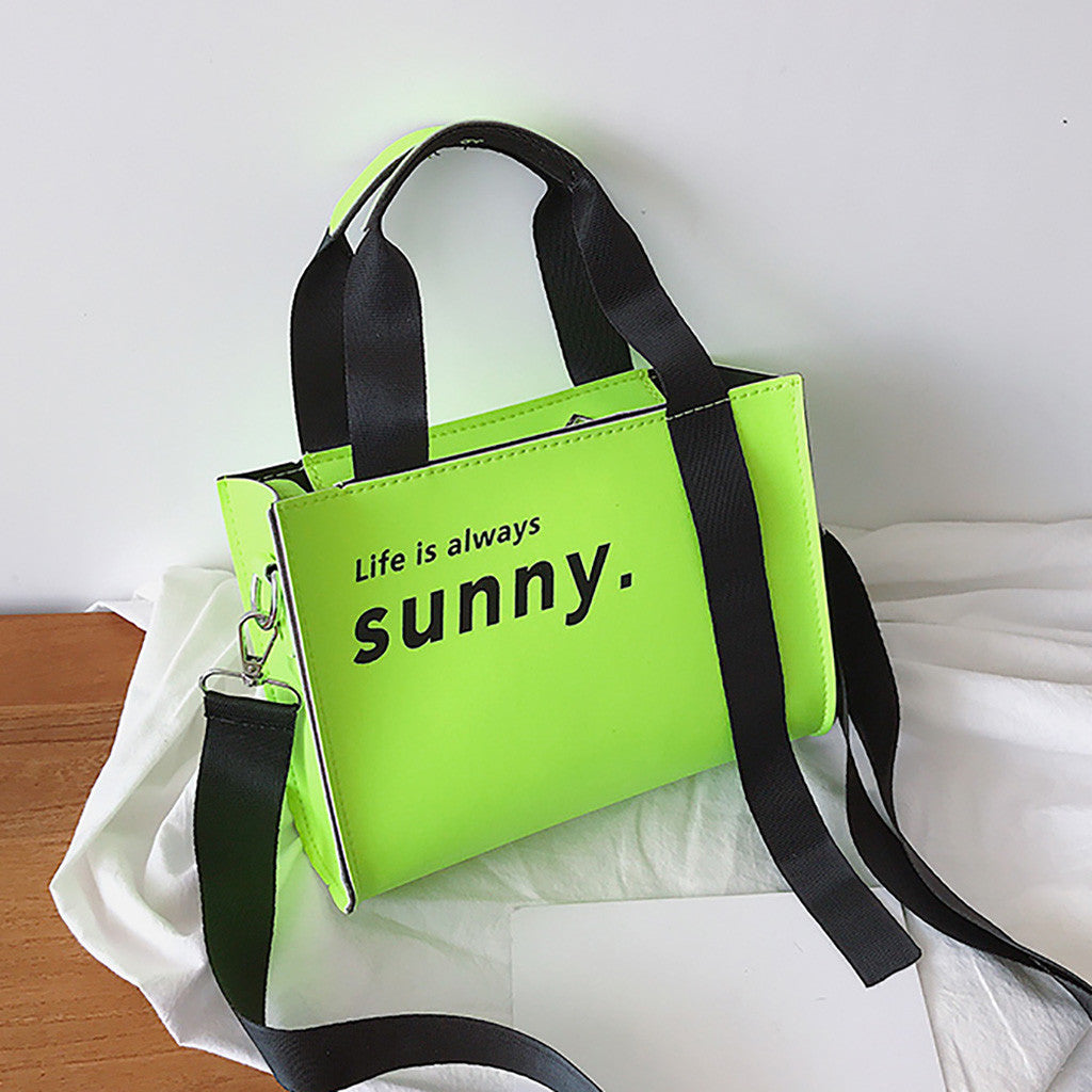 "LIFE IS ALWAYS SUNNY" PRINTED BAG