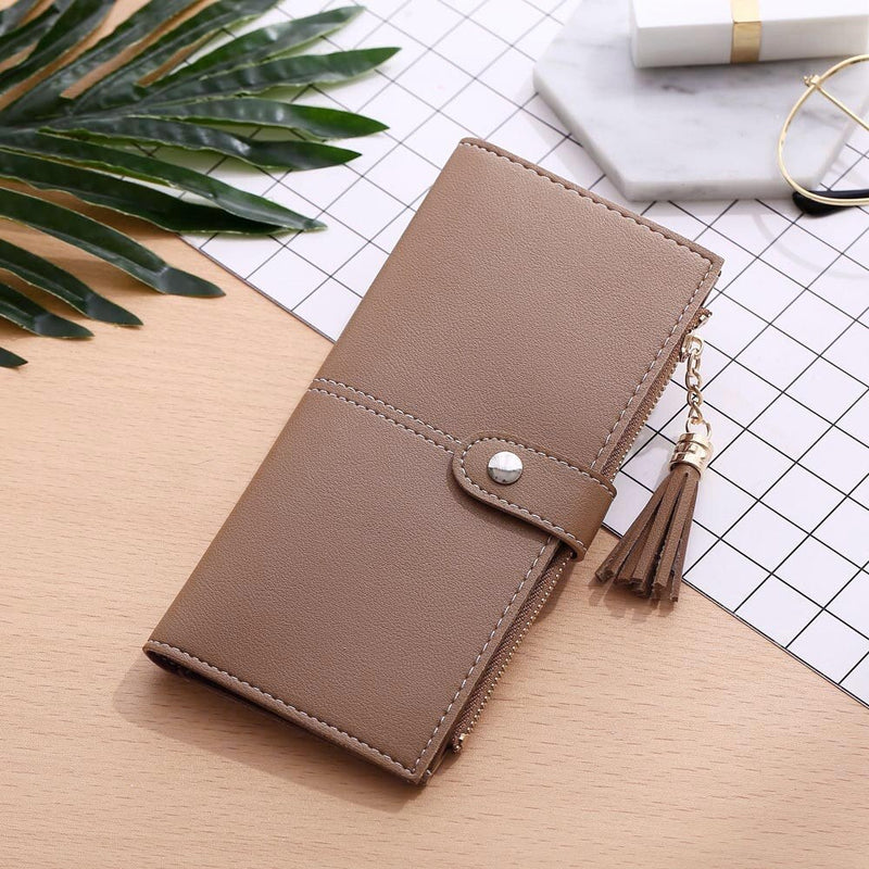 SOLID COLOR MULTIFUNCTIONAL TASEL DETAILED PURSE