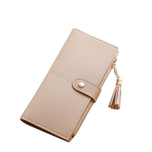 SOLID COLOR MULTIFUNCTIONAL TASEL DETAILED PURSE