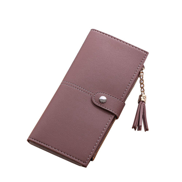SOLID COLOR MULTIFUNCTIONAL TASEL DETAILED PURSE
