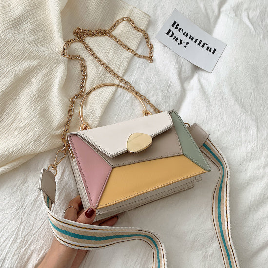 MULTICOLOR GOLD BUTTON DETAILED BAG