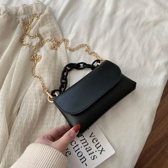 WHITE SIMPLE MINI MESSENGER BAG