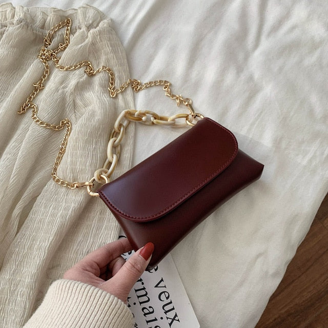 WHITE SIMPLE MINI MESSENGER BAG