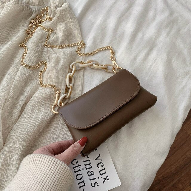 WHITE SIMPLE MINI MESSENGER BAG