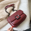 BLACK CHAIN DETAILED BURGUNDY BAG