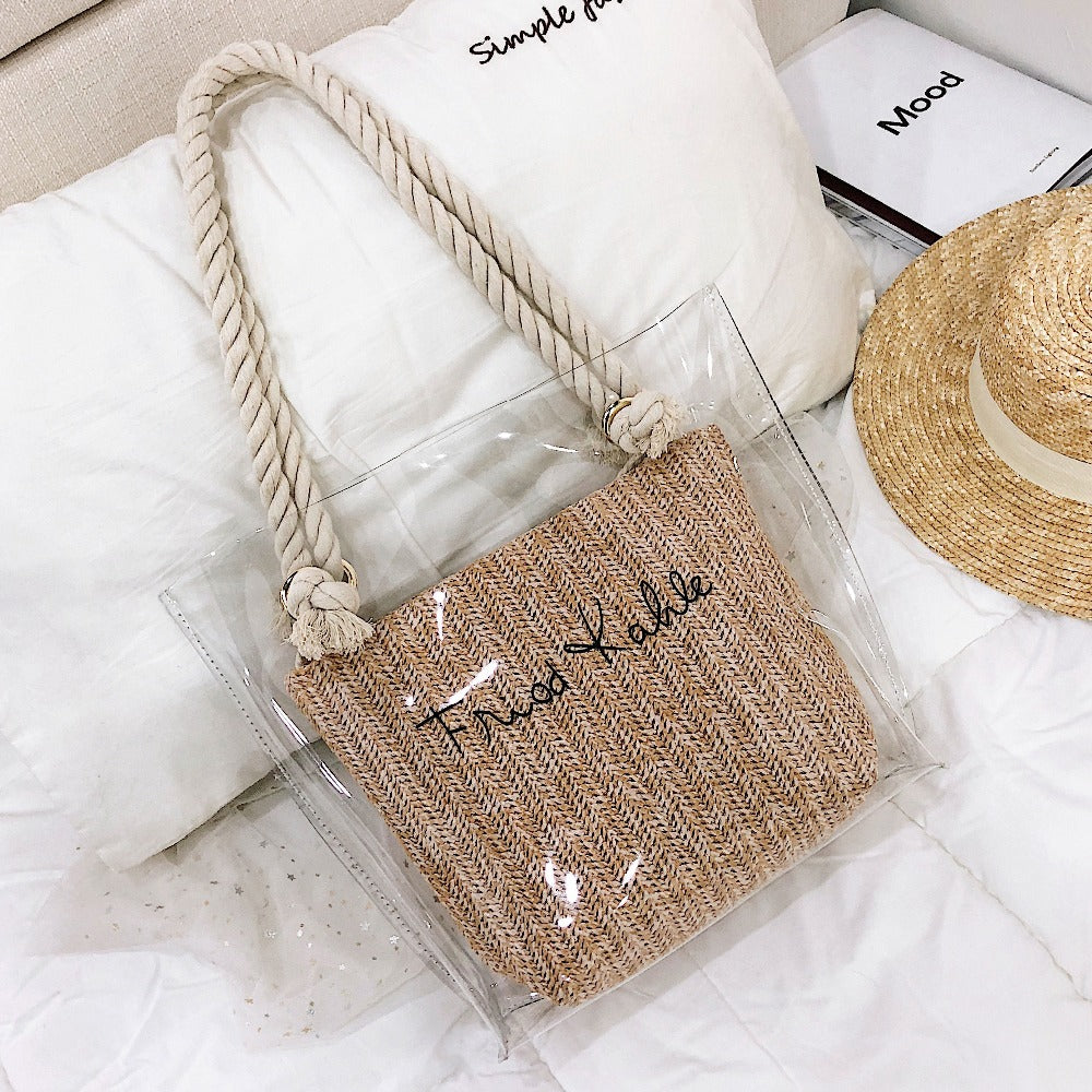 TRANSPARENT STRAW BAG