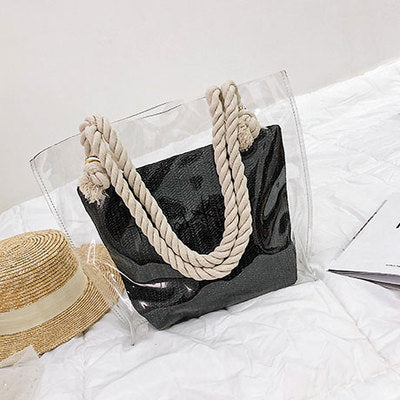 TRANSPARENT STRAW BAG