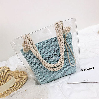 TRANSPARENT STRAW BAG