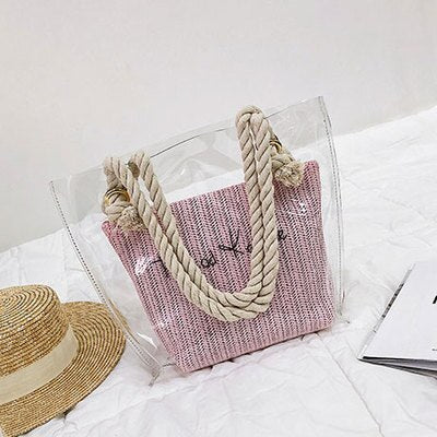 TRANSPARENT STRAW BAG