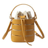 WHITE DRAWSTRING BUCKET BAG