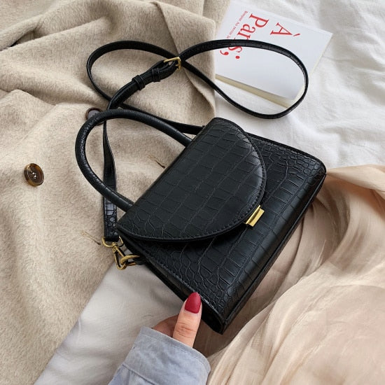 ORANGE CORCODILE PATTERNED BAG