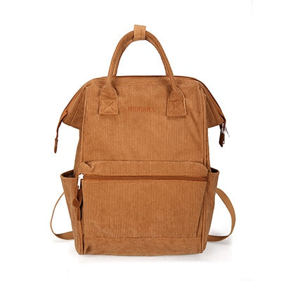 CORDUROY BROWN BACKPACK