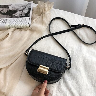 CORCODILE PATTERNED VINTAGE CROSSBODY BAG