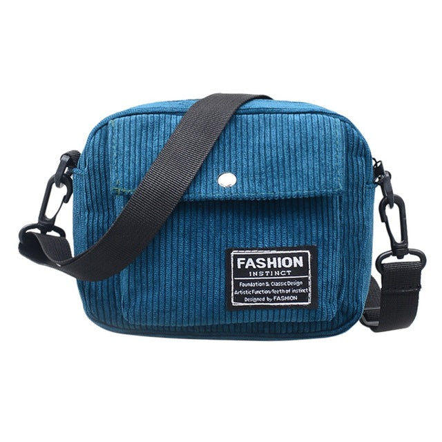 TWO COLOR VELVET SHOULDER BAG