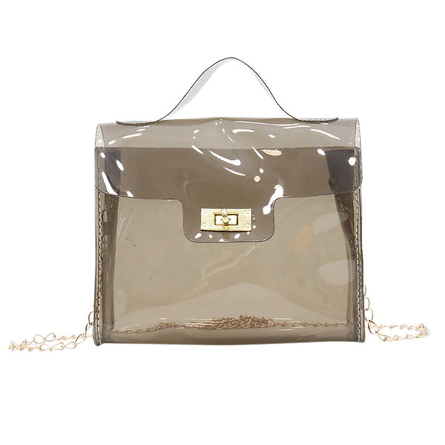WHITE TRANSPARENT SHOULDER BAG