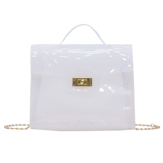 WHITE TRANSPARENT SHOULDER BAG